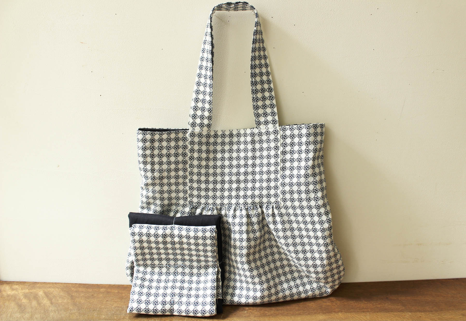  四角いヨークのトートバックセット